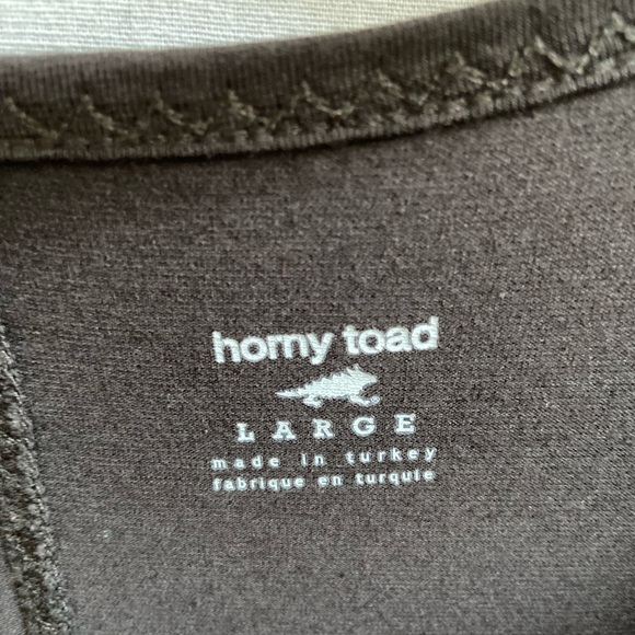 HORNY TOAD Muse Dress 3/4 Sleeve V-Neck Side Ruching Coffee Brown Sz L - Picture 7 of 13